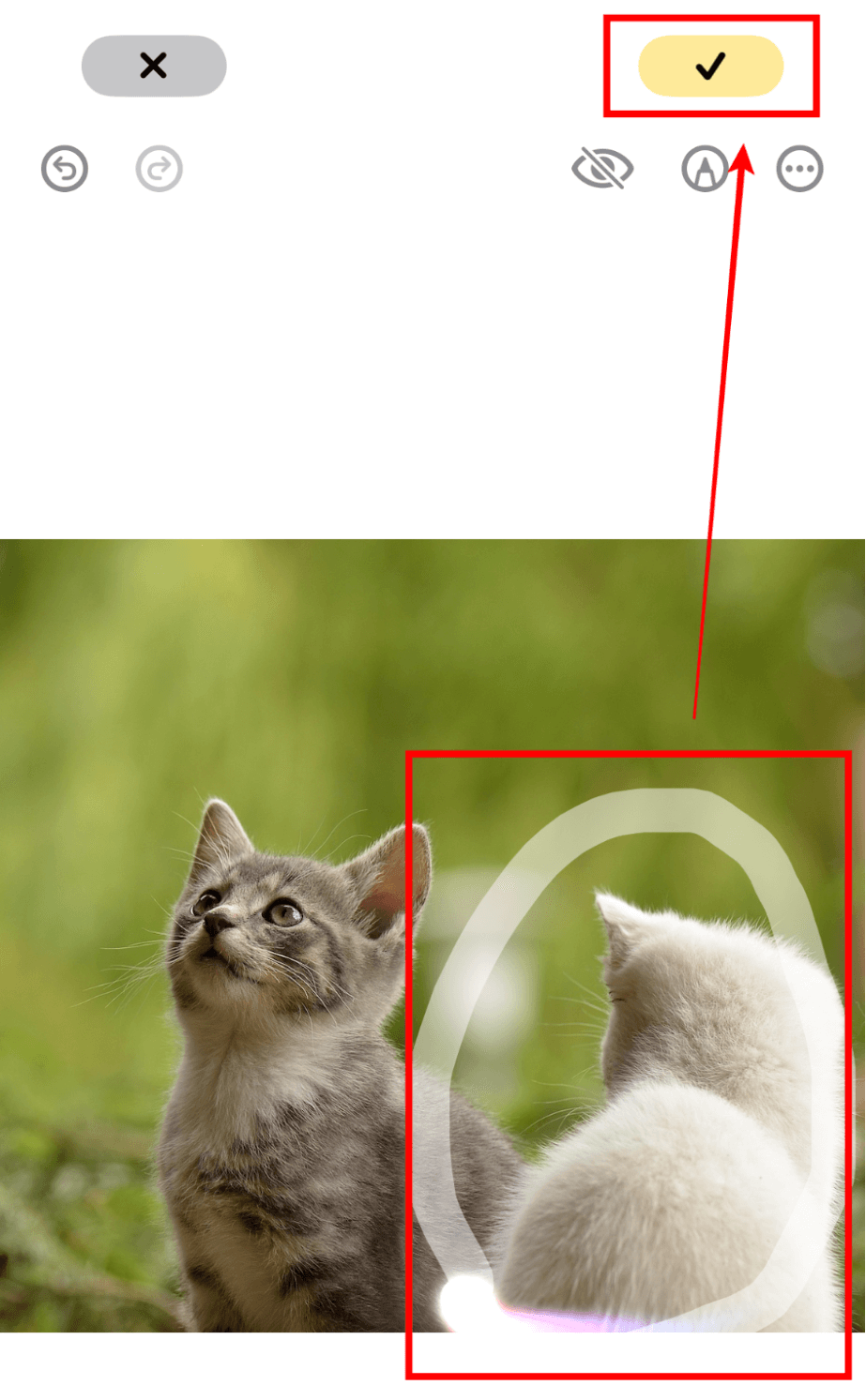 削除したいオブジェクトを囲む