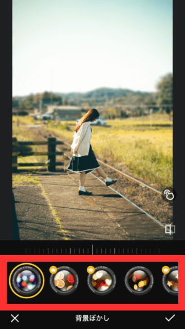 ぼかしの種類を選択する