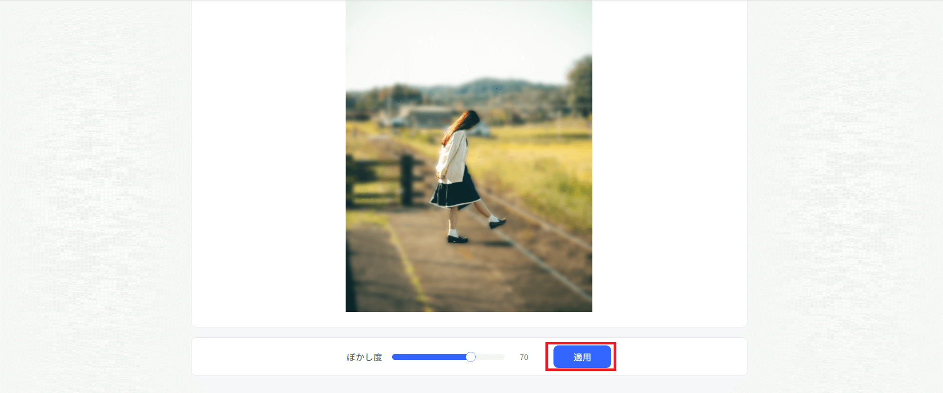 ぼかす割合を選ぶ
