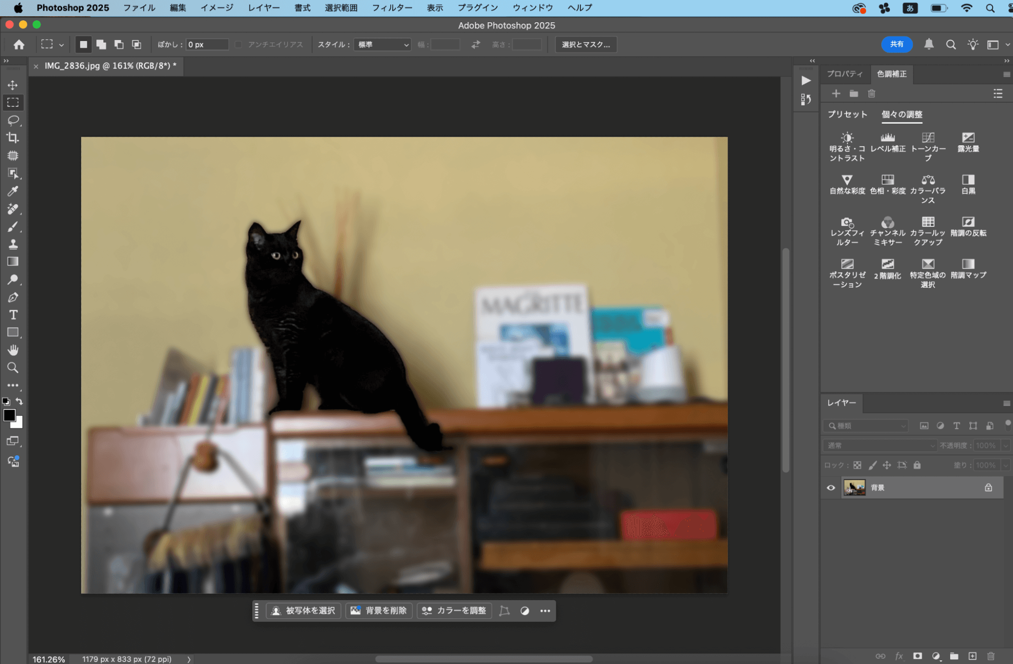 画面上のメニューバーにある「ファイル」から「保存」もしくは「別名で保存」で編集した画像を保存できます。