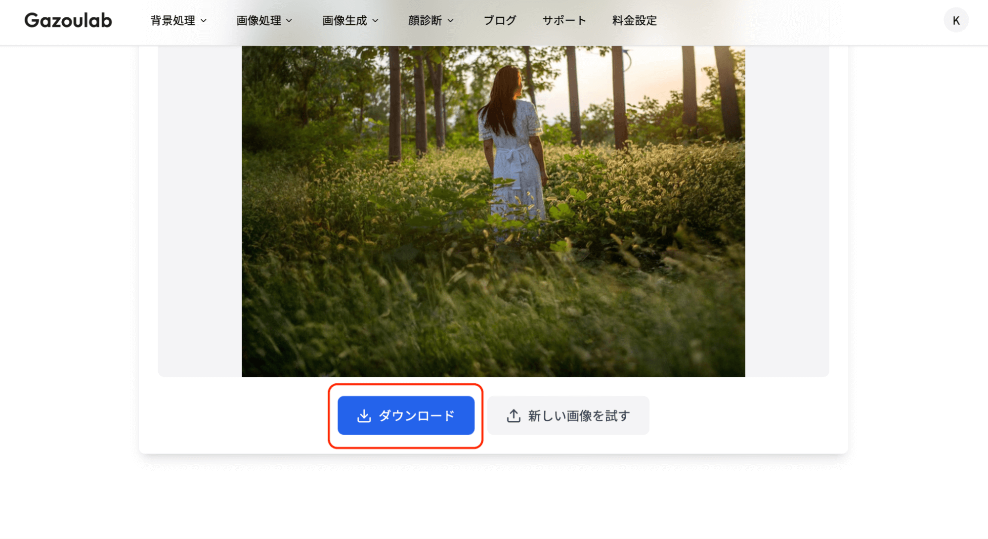 拡張した画像を保存する