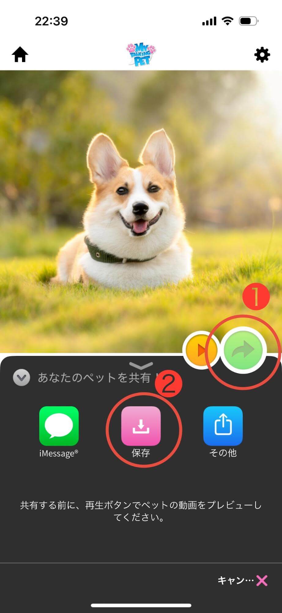 録音が終わると動画が完成するので、再生して確認しましょう。