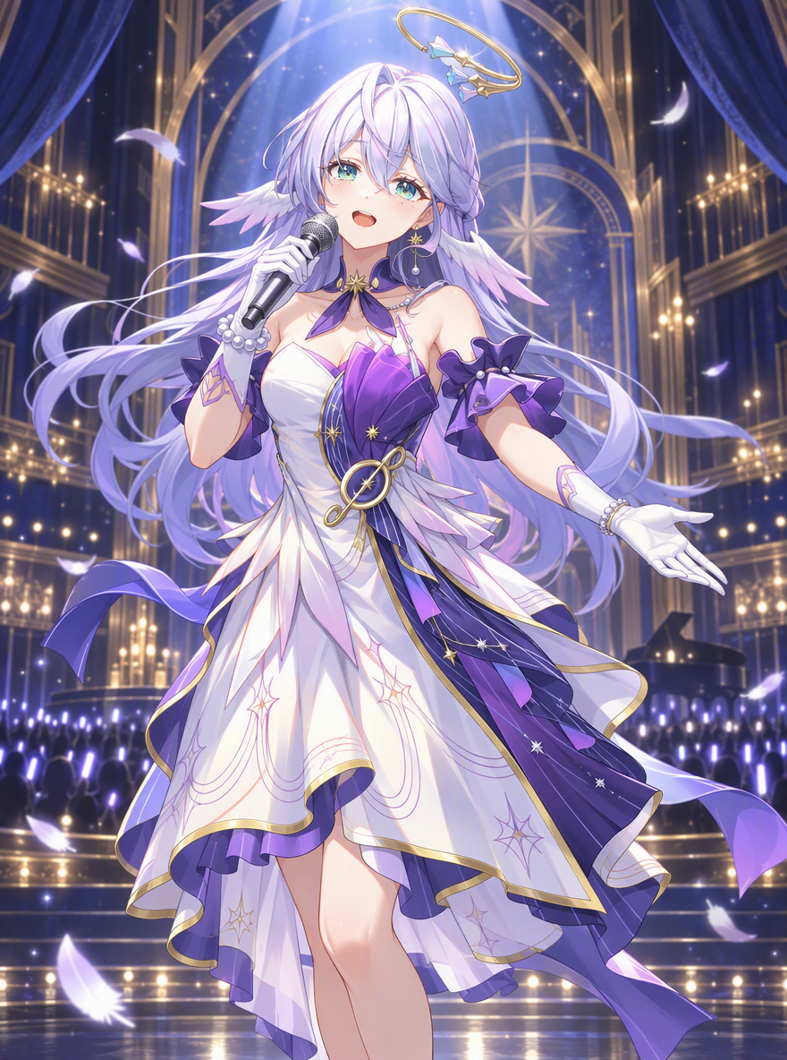 ロビンのAIイラスト：幻想的な劇場ライブ